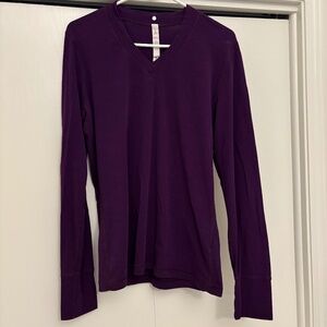Lululemon Magenta V-neck Longsleeve Top Size S